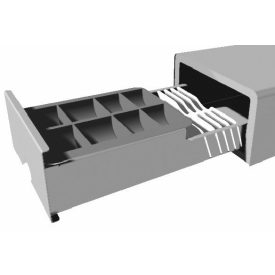 Járműkassza JK-1 keskeny kivitelben, kivehető érmetálcával, Strauss Metal biztonsági zárral