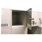 Valuables storage cabinet with compartments