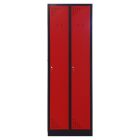 Locker with 2 long doors (black-red)