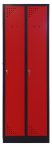 Öltözőszekrény 2 hosszú ajtós (fekete-piros)