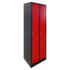 Locker with 2 long doors (black-red)