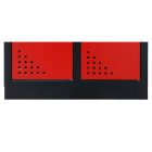 Locker with 2 long doors (black-red)