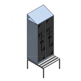 Öltözőszekrény 4 "Z" ajtós paddal