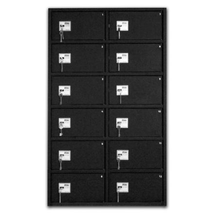Recepciós széf 12 rekeszes – széfzárral
