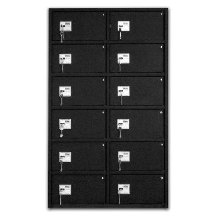 Reception safe 12 compartments - with prekey locks