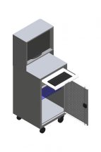 Rolling computer storage cabinet