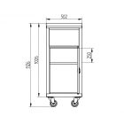 Gurulós 1 fiókos műhelyszekrény fa munkapulttal