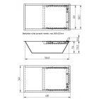 150 mm mély dupla funkciós átadótálca műszaki rajza
